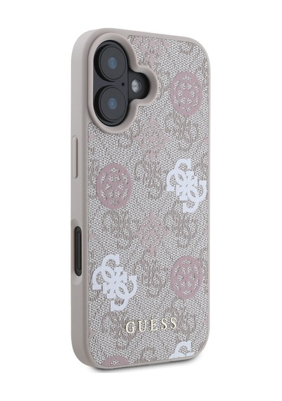 Apple Uyumlu iPhone 16 Plus Kılıf Guess Lisanslı Magsafe Özellikli 4g Desenli Yazı Logolu Peony Pembe