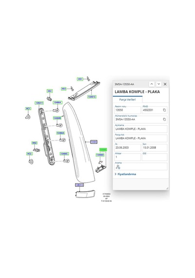 Plaka Lambası Focus 04 C.max 03 Erc 299 - 3m5a 13550 Aa