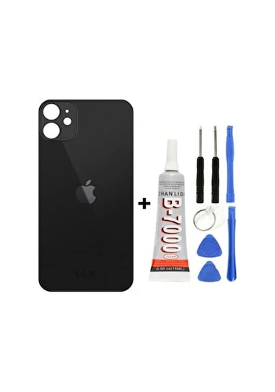 Apple Uyumlu iPhone 11 Siyah Arka Cam Kapak Arka Pil Kapağı