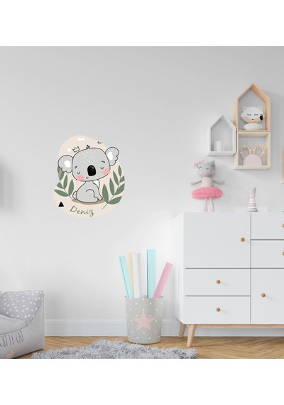 Kişiye Özel Sevimli Koala Tasarımlı Çocuk Odası Duvar Sticker-1