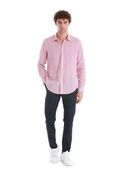 Hatemoğlu Bordo Comfort Fit Baskılı Slim Yaka Uzun Kollu Spor Gömlek 24d190000007 Bb Bordo