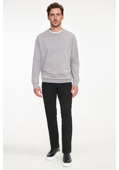 Ac&Co / Altınyıldız Classics Erkek Grı Pamuklu Standart Fit Normal Kesim 2 İplik Bisiklet Yaka Sweatshirt Gri
