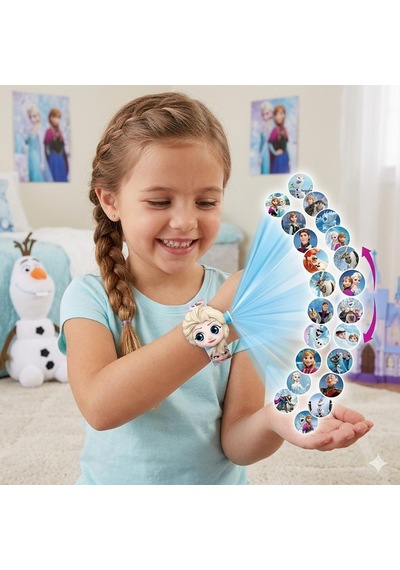 Frozen Karlar Ülkesi Elsa Ve Anna Karakterli 24 Farklı Görüntü Projeksiyonlu Çocuk Kol Saati