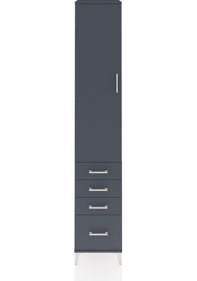 Hyperion Dolap 2 Raflı 4 Çekmeceli Tek Askılı 44x44x243 Antrasit-antrasit Antrasit