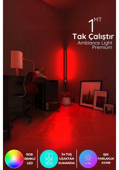 Rgb Led Abajur Aplik Gece Lambası Lambader Renkli Uzaktan Kumandalı Işık - Ledtube9
