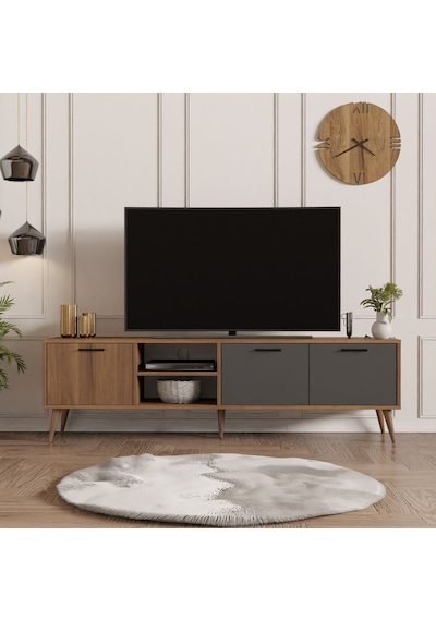Mezza 1581 Exxen 180 Cm (AHŞAP AYAKLI) Tv Ünitesi Ürgüp - Antrasit Mezza 1581 Exxen 180 Cm (AHŞAP AYAKLI) Tv Ünitesi Ürgüp - Antrasit