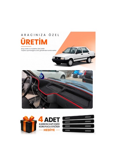 Şahin Doğan Kartal Alçak Göğüs 1981-2002 Uyumlu Torpido Koruma Örtüsü Oto Kılıfı - S.krmz - Tf001