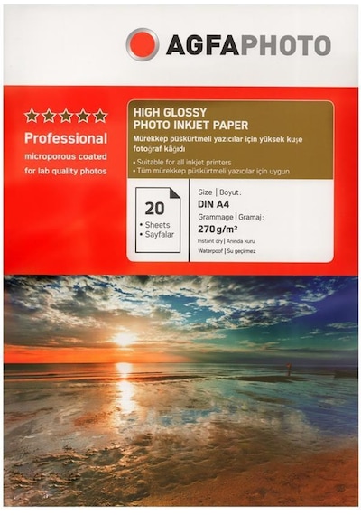Agfa Photo Glossy Parlak A4 270 G/M² Fotoğraf Kağıdı 20 Yaprak