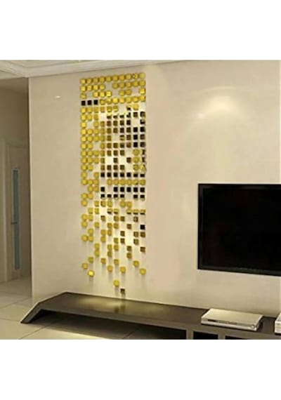 Dekor Süs Mozaik Ayna 200x Adet Plexi Dekoratif Ayna Gold Antre Altın