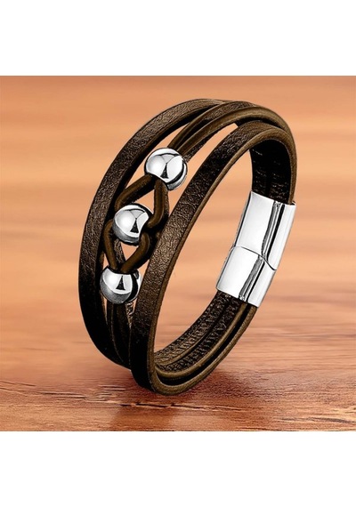 Premium Çelik Top Ve Kahve Deri Bileklik 31834b8d2 - 21 Cm Kahverengi