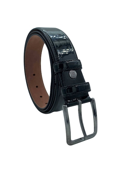 Süzer Deri Siyah Rugan Suni Deri Düz Model Dikişli 3.5 Cm.lik Klasik Kemer - 8001-düz-22k-e Siyah