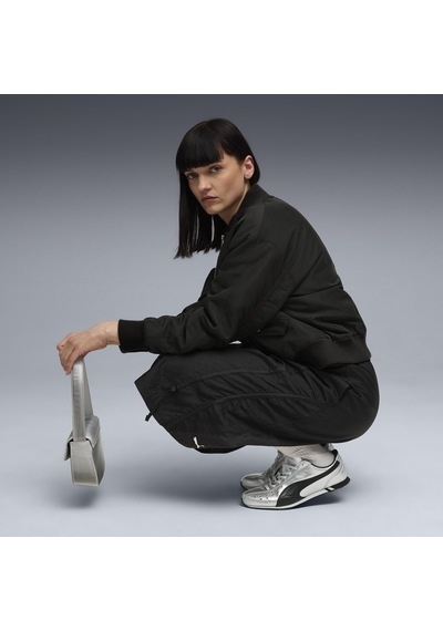 Puma T7 Satin Bomber Jacket Kadın Yetişkin Ceket Siyah