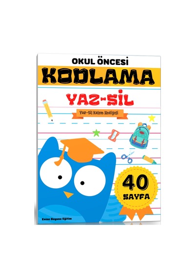 Okul Öncesi KODLAMA Yaz Sil Kitabı