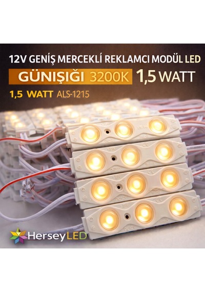 12v Modul Led Günışığı Işık 20 Adet Geniş Mercekli Reklamcı Modül 1,5watt Günışığı