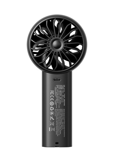 Aecooly Pe01 El Fanı Dijital Led Göstergeli 5 Kademeli Portatif Soğutucu Siyah