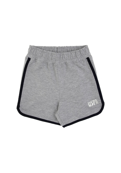 U.S. Polo Assn. Kız Çocuk Gri Melanj Regular Fit Örme Şort 50306297-VR086