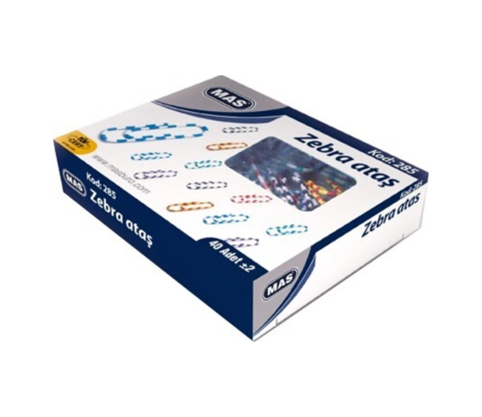 285 Ataş Ataç Zebra Renkli 28 Mm 40 Lı 36 Kutu