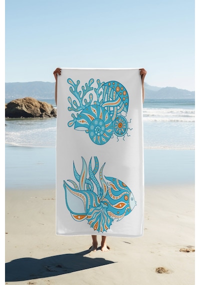 Dijital Baskı Plaj Deniz Havlusu 80 X 160 Cm Peştamal Hvl0285 Renkli