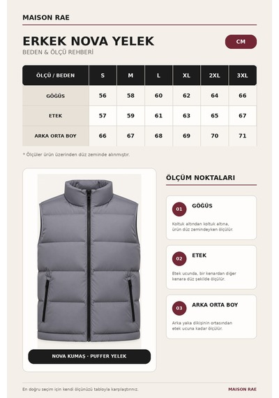 Maison Rae Erkek Lacivert, Nova Kumaş, Dik Yaka, Su Ve Rüzgâr Dirençli, Puffer Yelek
