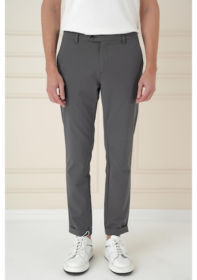 Efor Comfort Fit Beli Lastikli Yan Cep Füme Jogger Pantolon P 1150 Füme