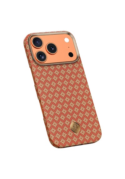 Apple Uyumlu iPhone 17 Pro Max Kılıf M-safe Şarj Benks Armorair Armorgrid Serisi Kevlar Kapak Açık Turuncu Açık Turuncu