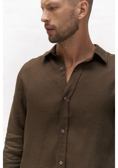 Mai Collection Mai Studios Co. Bice Kahve Keten Oversize Erkek Gömlek Kahve Mai Collection Mai Studios Co. Bice Kahve Keten Oversize Erkek Gömlek Kahve