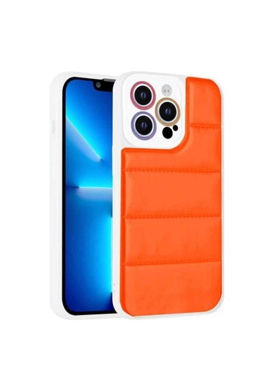 Apple Uyumlu iPhone 13 Pro Kılıf Kamera Korumalı Airbagli Renkli Zore Seksek Kapak Turuncu