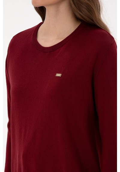 U.S. Polo Assn. Kadın Bordo Bisiklet Yaka Basic Kazak 50313579-VR014