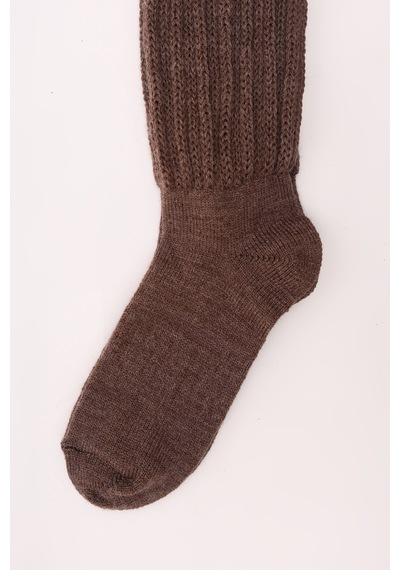 Socks Slouch Kadın Tozluk Dizüstü Dizaltı Kışlık Yünlü Kalın Yumuşak Çizme Bot Çorap Kahverengi
