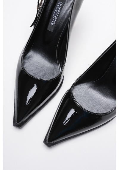 Alewomen Poni Siyah Rugan 10 Cm Topuklu Kadın Stiletto Siyah