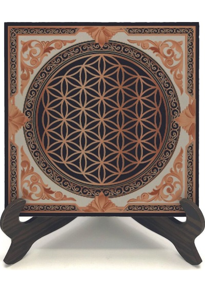 Yaşam Çiçeği Baskılı Mdf Masaüstlük 10x10
