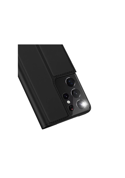 Dux Ducis Sm Samsung Samsung Galaxy Uyumlu S21 Ultra Kılıf Flip Cover Kılıf Skinpro Series- 5775 Siyah