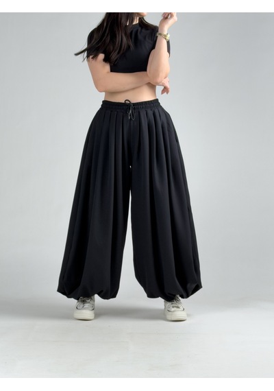 Cocopelli Süper Oversize Siyah Kadın Jogger Pantolon Coc3224