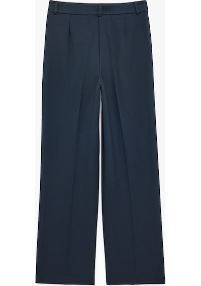 Koton Cepli Regular Fit Düz Bol Paça Pileli Kumaş Pantolon Lacivert 7sak40039pw