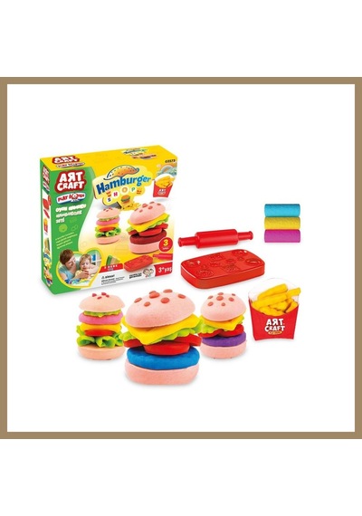 Bezos 03573 Hamburger Set Oyun Hamuru 150 Gr. 22 Çok Renkli