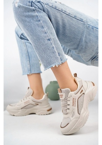 Lambırlent 9671 Sneaker Unisex Spor Ayakkabı Bej