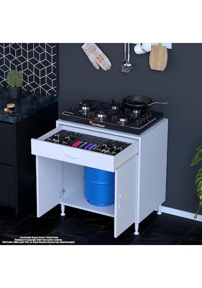 Modilayn Birce 70 X 87 X 48 Cm Kapaklı Set Ocak Altı Çok Amaçlı Mutfak & Banyo Dolabı