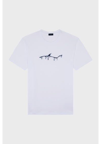 Paul & Shark Erkek T Shirt 24411052 010 Beyaz Beyaz