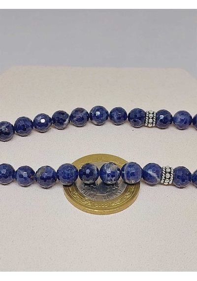 Yaşamtohumu Safir Taşı Faset Kesim 33'lük Tesbih 7 MM Gümüş 51312