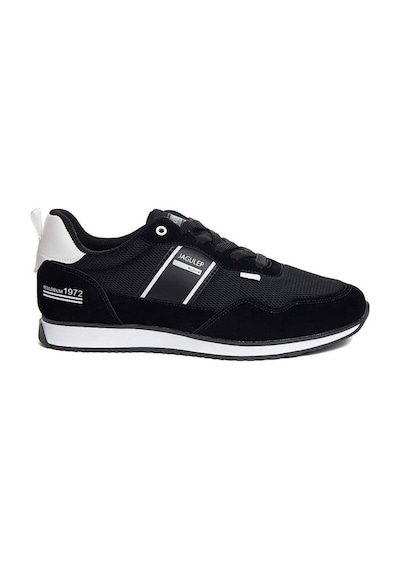 Jagulep Bugatti Deri Anorak Anatomik Erkek Sneaker Siyah Beyaz Siyah