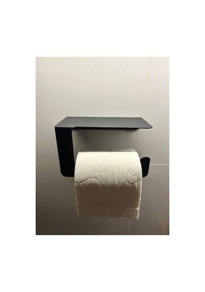 Buççin Online Mağaza Design Tuvalet Kağıtlığı, Tuvalet Kağıdı Askısı, Metal Tuvalet Kağıdı Tutucu Metal Siyah Çok Renkli