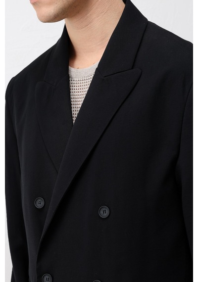 Antioch Modal Karışımlı Relaxed Fit Erkek Blazer Ceket Siyah