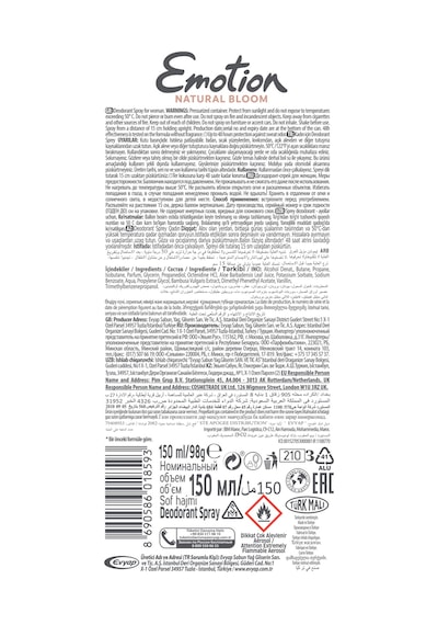 Natural Bloom Kadın Alüminyumsuz Vegan Deodorant 3x150ML Hızlı Kurur, Leke Bırakmaz