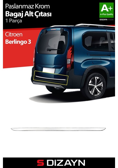 S-dizayn Opel Combo E Krom Bagaj Alt Çıtası 2019 Üzeri A+ Kalite