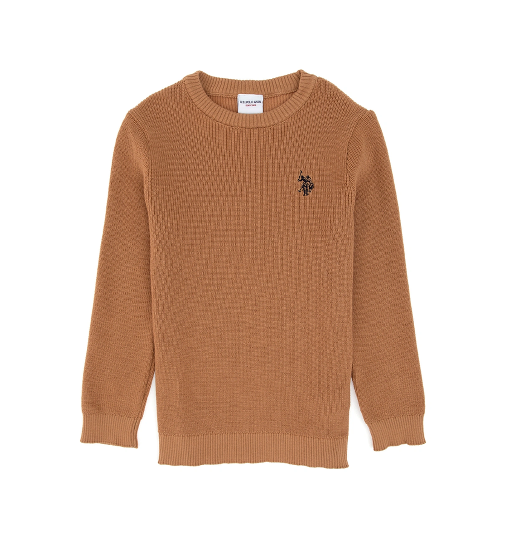 U.S. Polo Assn. Kız Çocuk Camel Bisiklet Yaka Basic Kazak 50316842-VR015