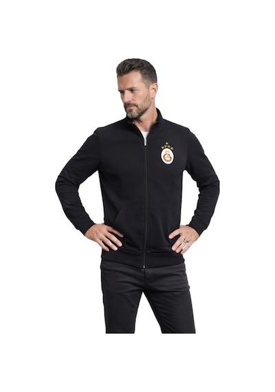 Gsstore Galatasaray Lisanslı 5 Yıldızlı Siyah Balıkçı Yaka Sweat Siyah