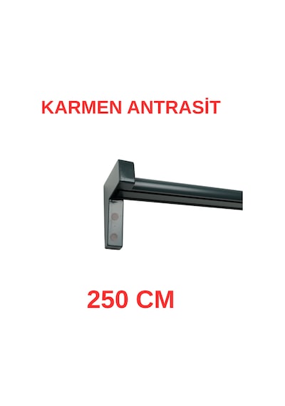 Karmen Ahşap Başlıklı İki Kanallı Dekoratif Ray Antrasit 250 Cm Antrasit