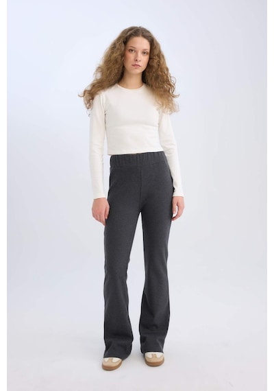 DeFacto Wide Leg Geniş Paça Esnek Belli Uzun Boy Pantolon E4387AX24WNAR191 Antrasit