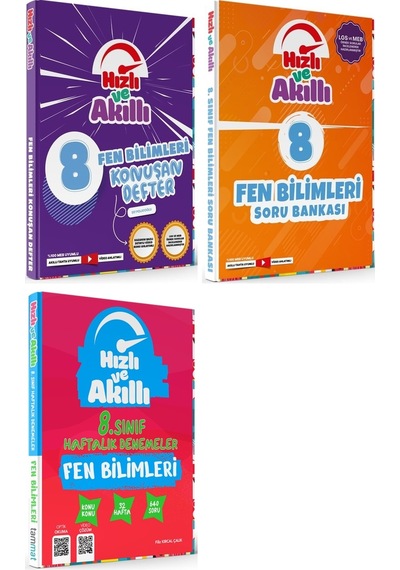 Tammat 8. Sınıf Fen Bilimleri Hızlı Ve Akıllı Soru + Defter + 32 Haftalık Deneme Set 3 Kitap