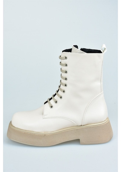 Fox Shoes Bej Kalın Tabanlı Günlük Kadın Bot Postal L610130109